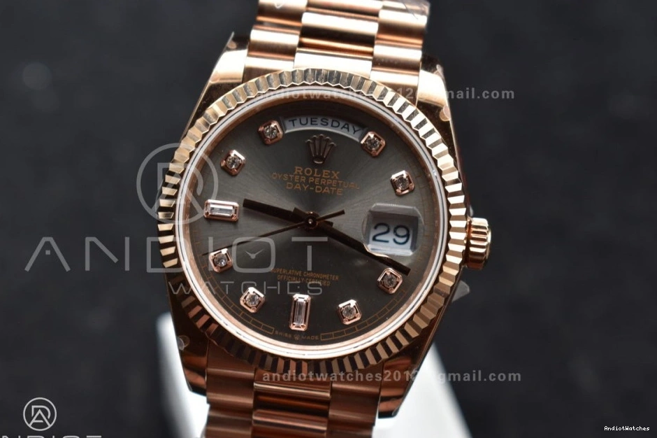 V5 RG Original Diamond (Gain 904L DayDate Grey Weight) on Square President 36 vr3255 Best Bracelet 671 QF with Dial Steel Edition 0422